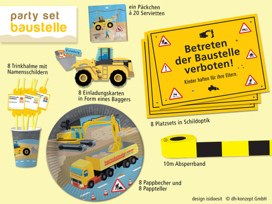 61 Teiliges Baustelle Partyset