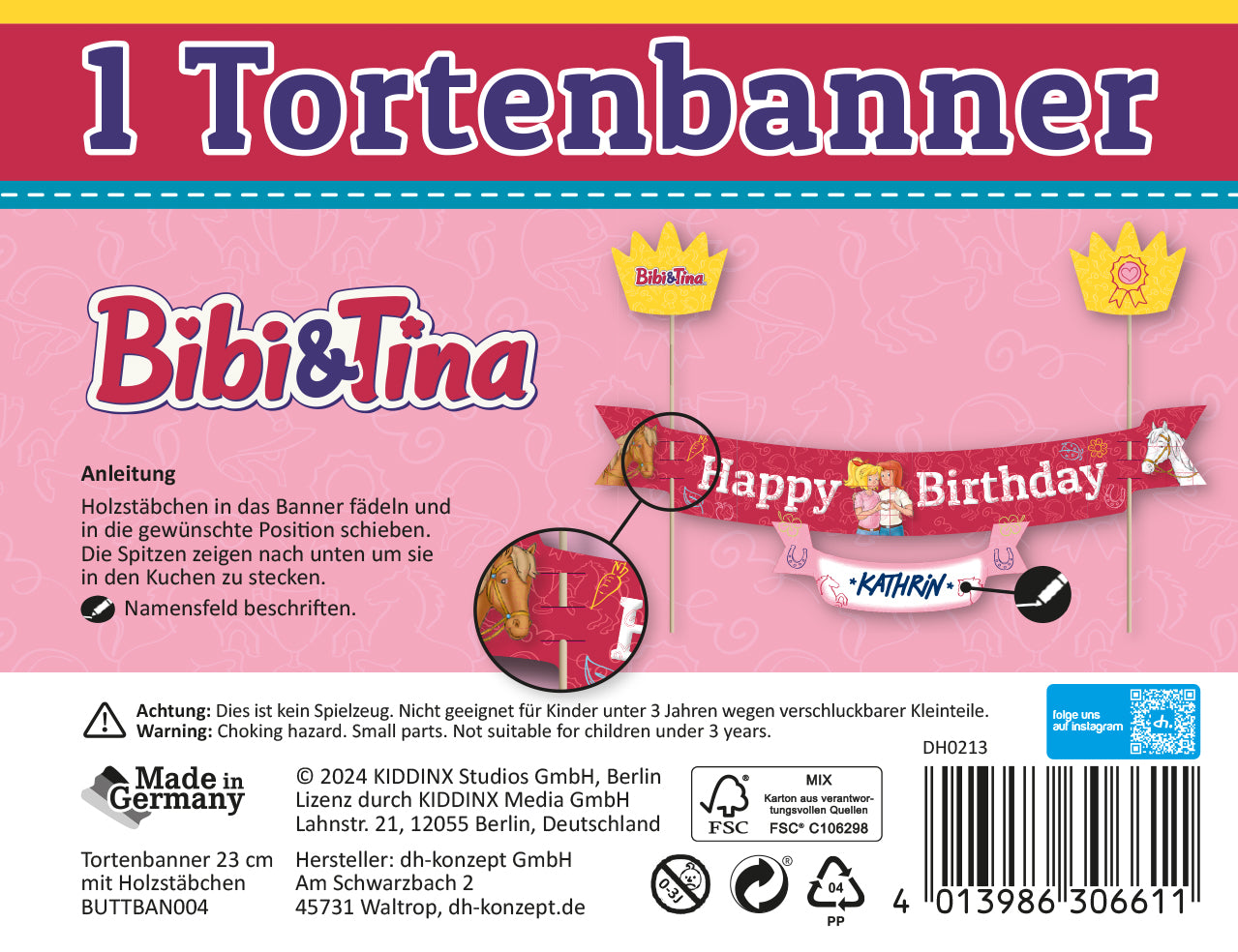 Bibi und Tina Tortenbanner