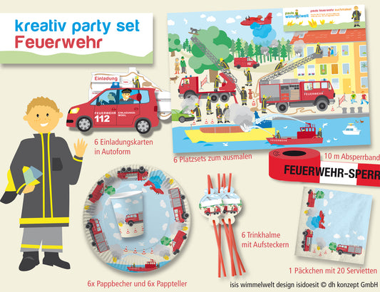 51 Teiliges Feuerwehr Partyset